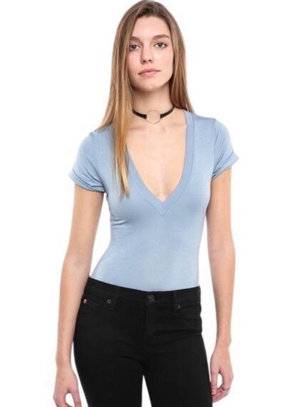 NWT Free People Blue Me Oh My Bodysuit Size M